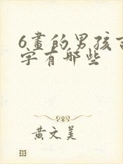 6画的男孩吉祥字有哪些封面