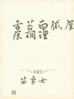 舌苔白腻厚有齿痕调理