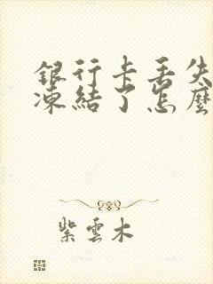 银行卡丢失了被冻结了怎么办