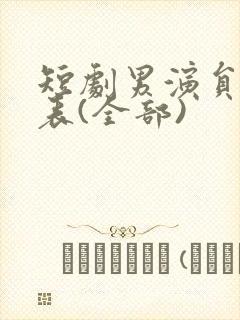 短剧男演员一览表(全部)封面