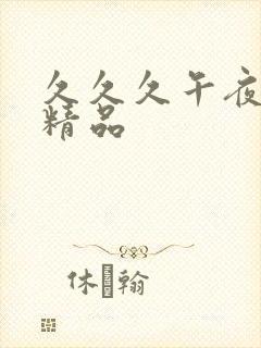 久久久午夜黑人精品