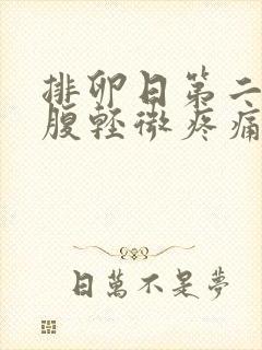 排卵日第二天小腹轻微疼痛