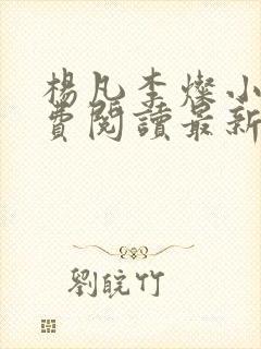 杨凡李灿小说免费阅读最新章节全文