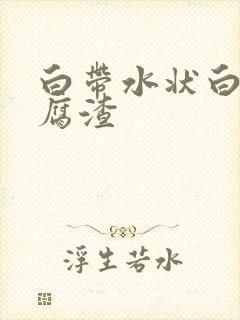 白带水状白色豆腐渣