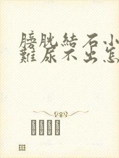 膀胱结石小便困难尿不出怎么办