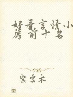 好看言情小说推荐 前十名