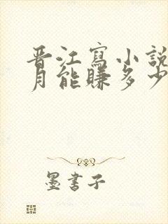 晋江写小说一个月能赚多少钱封面