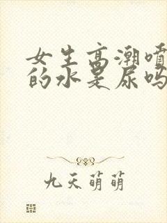 女生高潮喷出来的水是尿吗