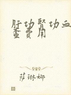 肝功肾功血脂检查费用