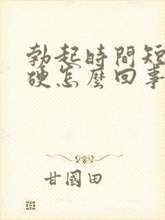 勃起时间短不够硬怎么回事