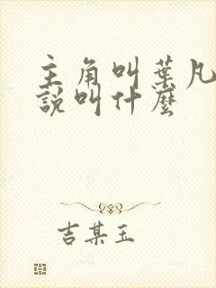 主角叫叶凡的小说叫什么