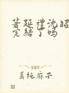 萧延礼沈昭小说完结了吗封面