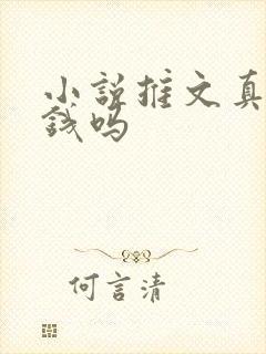 小说推文真的赚钱吗