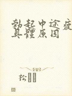 勃起中途疲软的具体原因