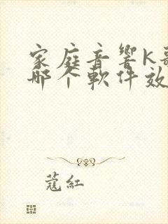 家庭音响k歌用哪个软件效果比较好?