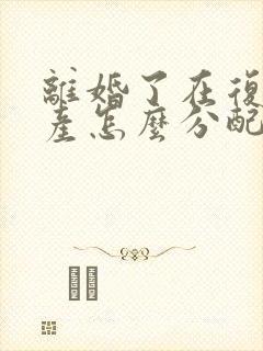 离婚了在复婚财产怎么分配