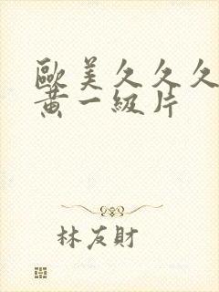 欧美久久久久特黄一级片