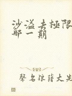 沙溢去极限挑战哪一期