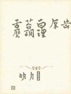 舌苔白厚齿痕怎么调理