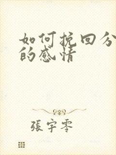 如何挽回分手后的感情