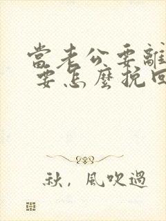 当老公要离婚时 要怎么挽回老公要离婚