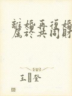 离婚再复婚房子属于共同财产吗