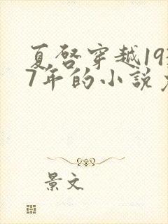 夏启穿越1937年的小说免费阅读全文封面