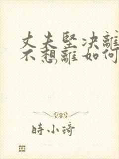 丈夫坚决离婚我不想离如何对付