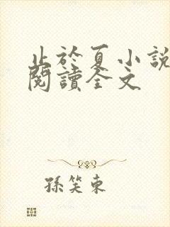 止于夏小说免费阅读全文