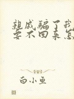 亲戚骗了我的钱要不回来怎么办