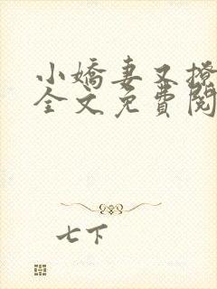 小娇妻又撩又甜全文免费阅读