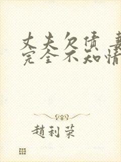 丈夫欠债 妻子完全不知情的情况下 咋办封面