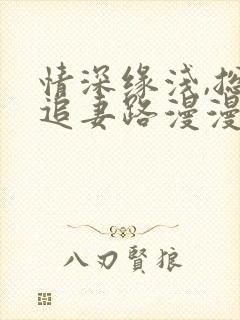 情深缘浅,总裁追妻路漫漫