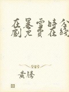 在暴雪时分电视剧免费在线观看封面