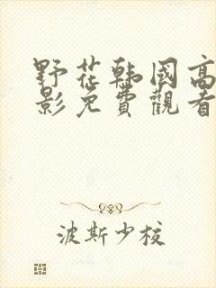 野花韩国高清电影免费观看