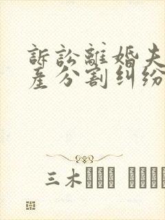 诉讼离婚夫妻房产分割纠纷封面