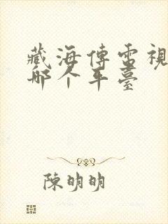 藏海传电视剧在哪个平台