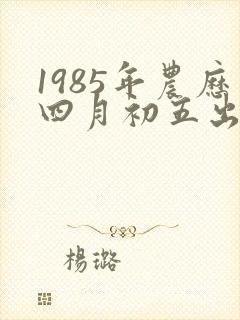 1985年农历四月初五出生的命运封面