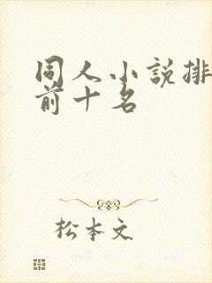 同人小说排行榜前十名