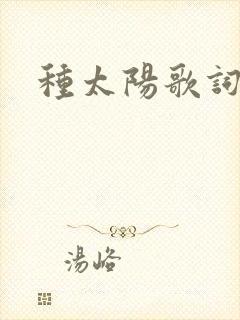 种太阳歌词