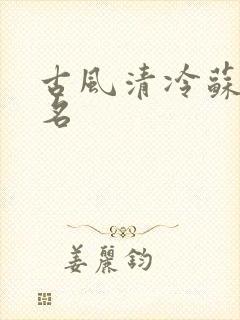 古风清冷苏姓女名封面