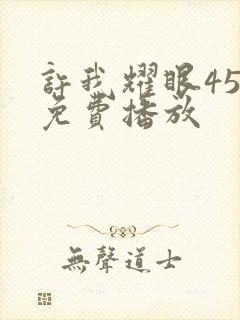 许我耀眼45集免费播放封面