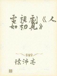 电视剧《人生若如初见》