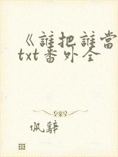 《谁把谁当真》txt番外全封面