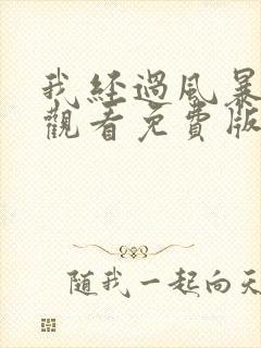 我经过风暴在线观看免费版封面