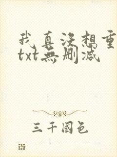 我真没想重生啊txt无删减