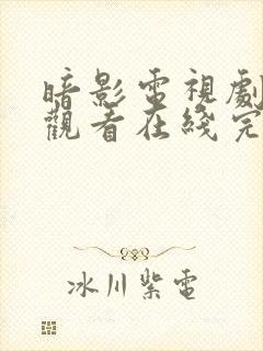 暗影电视剧免费观看在线完整版高清