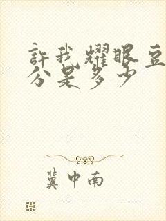 许我耀眼豆瓣评分是多少