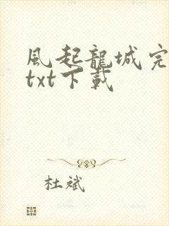 风起龙城完整版txt下载