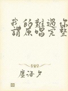 我的难过你无所谓原唱完整版封面